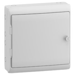 Hermetinis paskirstymo skydas Schneider Electric Mureva 10382 virštinkinis montavimas IP65 448x460x160 mm vienguba uždara durelė plastikinis su montavimo plokšte, pilkas