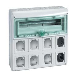 Hermetinis modulinis paskirstymo skydelis Schneider Electric Mureva Enclosure 13157 virštinkinis montavimas 1x18 modulių IP65 skaidrios durelės, pilkas