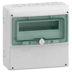 Hermetinis modulinis paskirstymo skydelis Schneider Electric Mureva 13191 virštinkinis montavimas 1 eilė 12 modulių IP65 skaidrios durelės, pilkas
