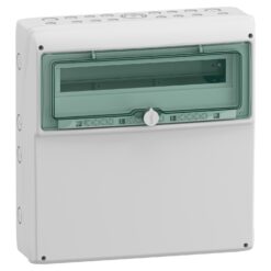 Hermetiškas modulinis paskirstymo skydelis Schneider Electric Mureva Enclosure 13193 1x18 modulių IP65 virštinkinis montavimas skaidrios durelės, pilkas