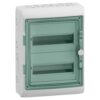 Hermetinis modulinis paskirstymo skydelis Schneider Electric Mureva 13433 2 eilės 12 modulių IP65 virštinkinis montavimas skaidrios durelės, pilkas