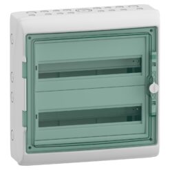 Hermetinis modulinis paskirstymo skydelis Schneider Electric Mureva 13434 2 eilės 18 modulių IP65 virštinkinis montavimas durelės, pilkas