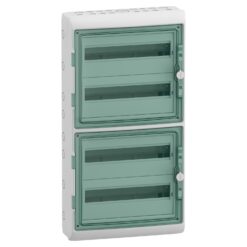 Hermetiškas modulinis paskirstymo skydelis Schneider Electric Mureva 13437 4 eilės 18 modulių IP65 virštinkinis montavimas, pilkas