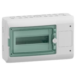 Hermetinis modulinis paskirstymo skydelis Schneider Electric Mureva 13990 virštinkinis montavimas IP65 viena eilė skaidrios durelės, pilkas