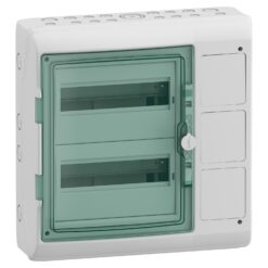 Modulinis paskirstymo skydelis Schneider Electric Mureva 13991 18 modulių 2 eilės IP65 virštinkinis montavimas skaidrios durelės, pilkas