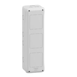 Sąsajos korpusas Schneider Electric Mureva 13993 virštinkinis montavimas 3 angos 90x100 mm IP65 138x460x160 mm, pilkas