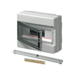 Virštinkinis paskirstymo skydelis Elettrocanali EC62012E 1 eilė 12 modulių skaidrios durelės IP65, pilkas