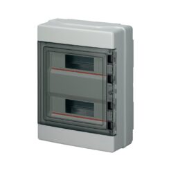 Hermetinis modulinis paskirstymo skydelis Elettrocanali EC62024 2 eilių 24 modulių IP65 virštinkinis montavimas su durelėmis, pilkas