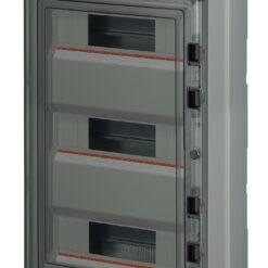 Hermetinis modulinis paskirstymo skydelis Elettrocanali EC62036-3 virštinkinis montavimas 3 eilės 36 moduliai su skaidriomis durelėmis IP65, pilkas
