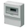 Hermetiškas modulinis paskirstymo skydelis Elettrocanali EC69004 12 modulių 1 eilė IP65 virštinkinis montavimas skaidrios durelės su užraktu, pilkas