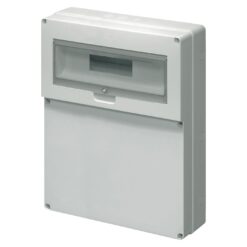 Hermetinis paskirstymo skydelis Elettrocanali EC69006 1 eilė 19 modulių IP65 virštinkinis montavimas, pilkas