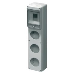 Hermetinis modulinis paskirstymo skydelis Elettrocanali EC69012 virštinkinis montavimas 1 eilė 4 moduliai IP65 skaidrus dangtis su užraktu, pilkas