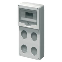Virštinkinis modulinis paskirstymo skydelis Elettrocanali EC69013 8 moduliai 1 eilė IP65 skaidrios durelės su užraktu, pilkas
