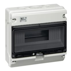 Hermetiškas modulinis paskirstymo skydelis Schneider Electric MUREVA XT KDR35131 1 eilė 12 modulių IP65 virštinkinis montavimas skaidrios durelės, pilkas