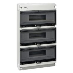 Hermetinis modulinis paskirstymo skydelis Schneider Electric Kaedra XT KDR35170 virštinkinis montavimas 3 eilės 16 modulių IP65 skaidrios durelės su užraktu, pilkas