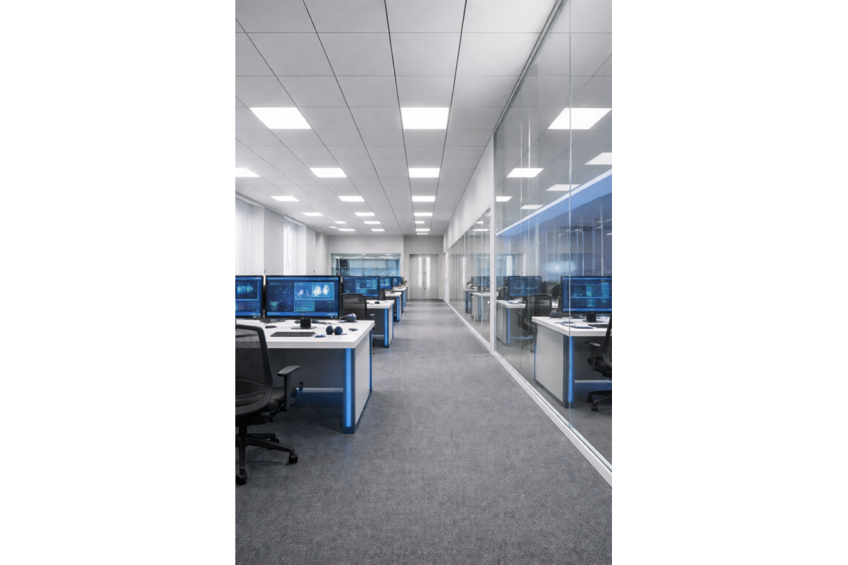 Modulinis LED šviestuvas GTV MODULAR LD-MOD4060-CCT 40 W 4800 lm 3000-4000-6500 K IP54 220-240 V 60x60 cm su montavimo plokšte, baltas